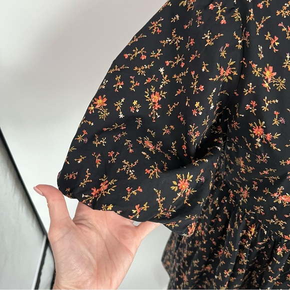 Madewell Poplin Cotton Bubble-Sleeve Mini Dress February Floral Women Size 4 - Picture 5 of 8